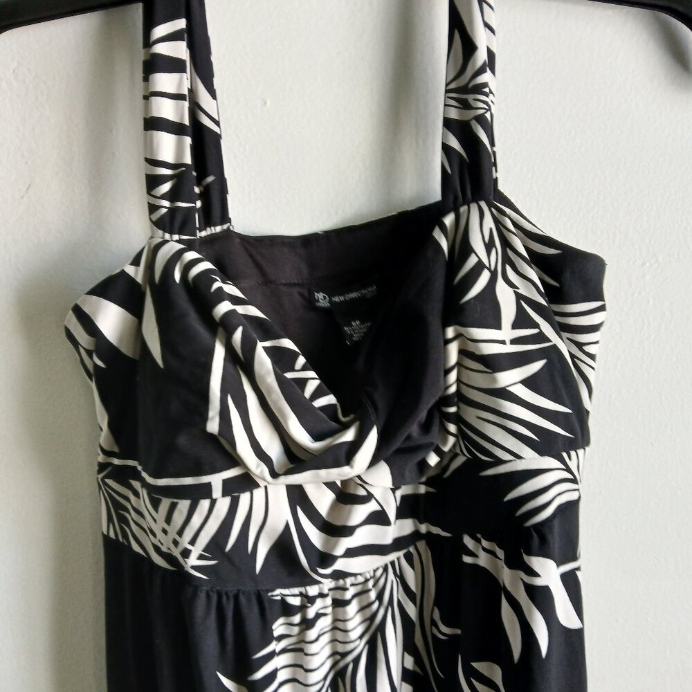 New Directions Petite long black and white dress
